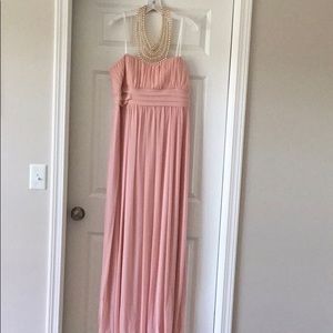 Mesh Bridesmaid Dress with Pearls High-Neck Halter